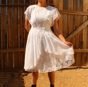 Vintage white Jessica McClintock prairie dress